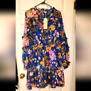 🌻 NWT!! Southern Fried Chics floral long sleeve dress